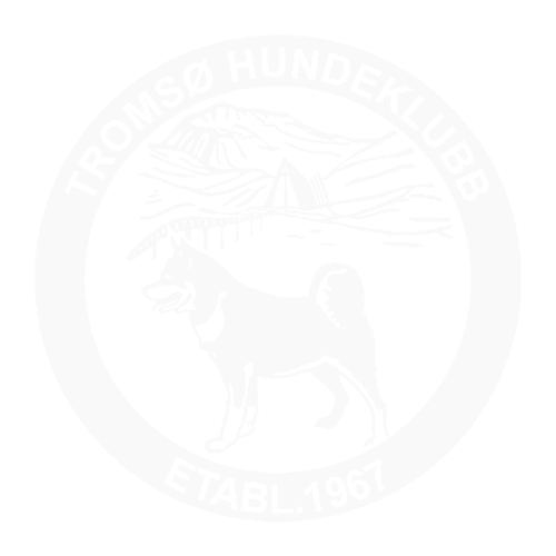Logo av Tromsø Hundeklubb med hund og fjellmotiv, for familiefotografering.